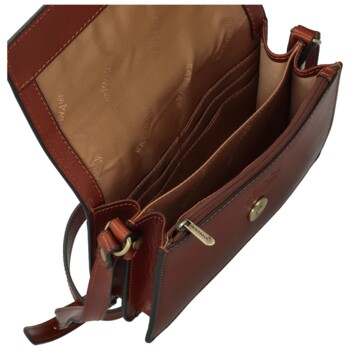Dámska kožená crossbody kabelka hnedá - Katana Saire