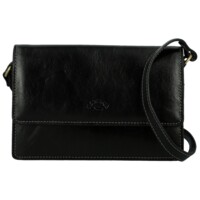 Dámska kožená crossbody kabelka čierna - Katana Saire