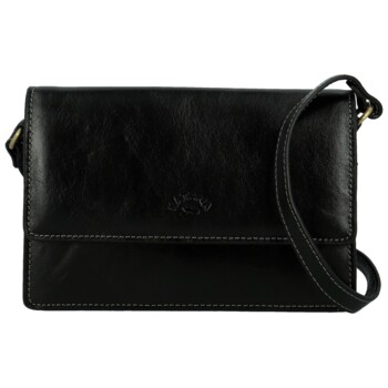 Dámska kožená crossbody kabelka čierna - Katana Saire