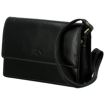 Dámska kožená crossbody kabelka čierna - Katana Saire