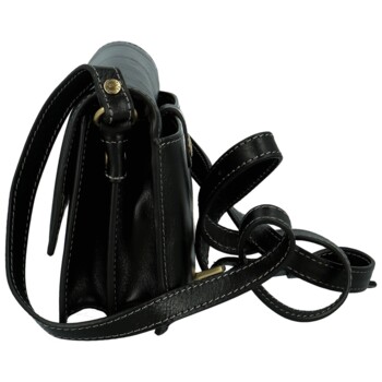 Dámska kožená crossbody kabelka čierna - Katana Saire