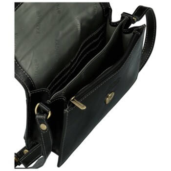Dámska kožená crossbody kabelka čierna - Katana Saire