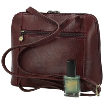 Dámska kožená crossbody kabelka hnedá - Katana Elenka