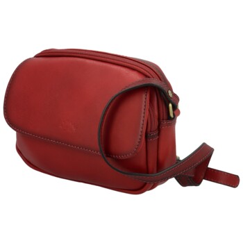 Dámska kožená crossbody kabelka vínová - Katana Shirin