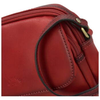 Dámska kožená crossbody kabelka vínová - Katana Shirin