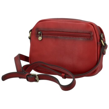 Dámska kožená crossbody kabelka vínová - Katana Shirin
