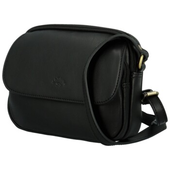 Dámska kožená crossbody kabelka čierna - Katana Shirin