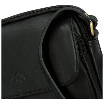 Dámska kožená crossbody kabelka čierna - Katana Shirin