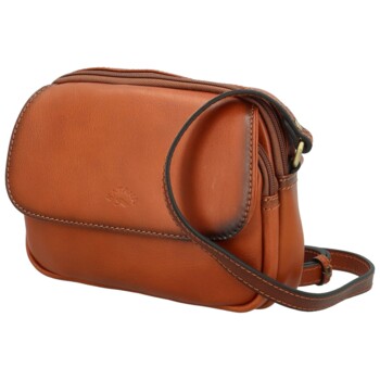 Dámska kožená crossbody kabelka koňaková - Katana Shirin
