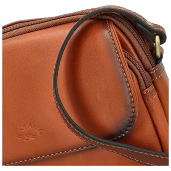 Dámska kožená crossbody kabelka koňaková - Katana Shirin