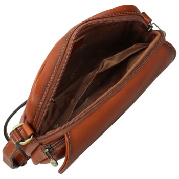 Dámska kožená crossbody kabelka koňaková - Katana Shirin