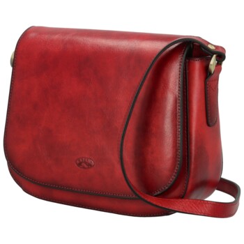 Dámska kožená crossbody kabelka vínová - Katana Pure