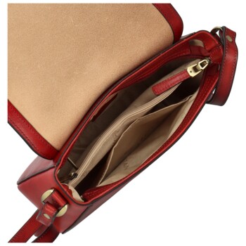 Dámska kožená crossbody kabelka vínová - Katana Pure