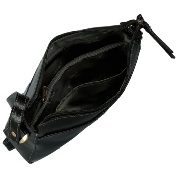 Dámska kožená crossbody kabelka čierna - Katana Denali
