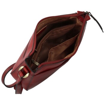 Dámska kožená crossbody kabelka vínová - Katana Denali