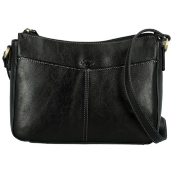 Dámska kožená crossbody kabelka čierna - Katana Ristta