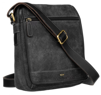 Pánska kožená business taška čierna - Peterson Joram