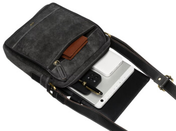 Pánska kožená business taška čierna - Peterson Joram