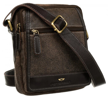 Pánska kožená business taška hnedá - Peterson Kirilo