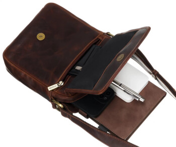 Pánska kožená taška hnedá - Peterson Tarik