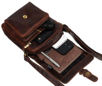 Pánska kožená taška hnedá - Peterson Salmon