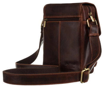 Pánska kožená taška hnedá - Peterson Salmon