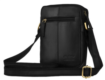 Pánska kožená crossbody taška čierna - Peterson Ridas