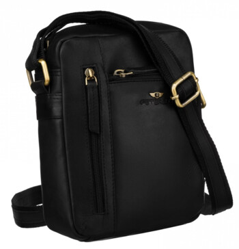 Pánska kožená crossbody taška čierna - Peterson Ridas