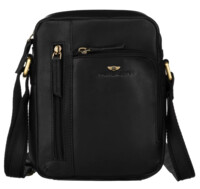 Pánska kožená crossbody taška čierna - Peterson Ridas