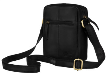 Pánska kožená crossbody taška čierna - Peterson Kadri