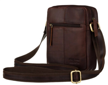 Pánska kožená crossbody taška hnedá - Peterson Kadri