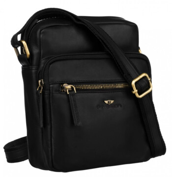 Pánska kožená crossbody taška čierna - Peterson Lauris