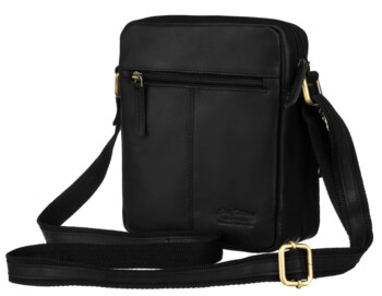 Pánska kožená crossbody taška čierna - Peterson Lauris