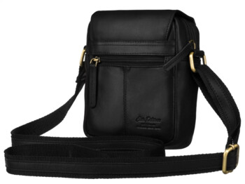 Pánska kožená crossbody taška čierna - Peterson Maxin