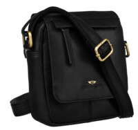 Pánska kožená crossbody taška čierna - Peterson Maxin