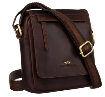 Pánska kožená crossbody taška hnedá - Peterson Maxin
