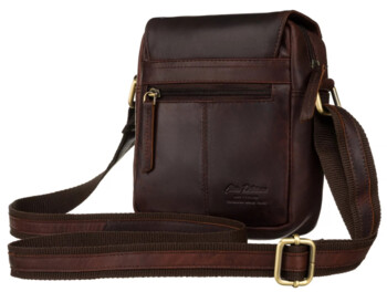 Pánska kožená crossbody taška hnedá - Peterson Maxin