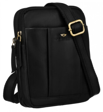 Pánska kožená crossbody taška čierna - Peterson Owen