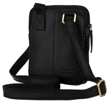 Pánska kožená crossbody taška čierna - Peterson Owen