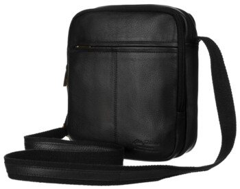 Pánska kožená crossbody taška čierna - Peterson Wyatt