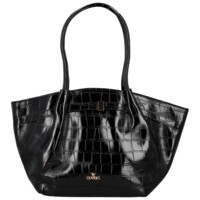 Luxusná dámska koženková kabelka na rameno Moiry, čierna