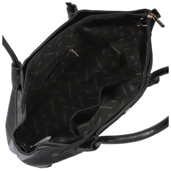 Luxusná dámska koženková kabelka na rameno Moiry, čierna