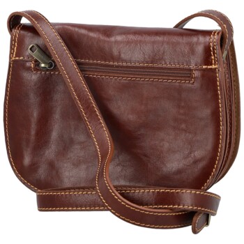 Dámska kožená crossbody kabelka hnedá - Delami Elrosa