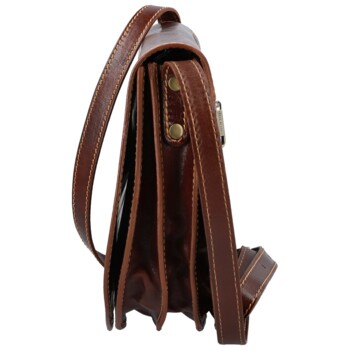 Dámska kožená crossbody hnedá - Delami Linda