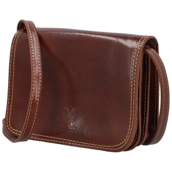 Dámska kožená crossbody hnedá - Delami Vera Pelle Asppena