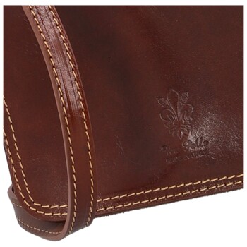 Dámska kožená crossbody hnedá - Delami Vera Pelle Asppena