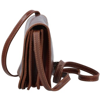 Dámska kožená crossbody hnedá - Delami Vera Pelle Asppena