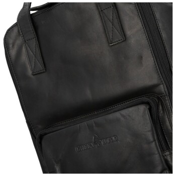Kožený batoh čierny - GreenWood Christof