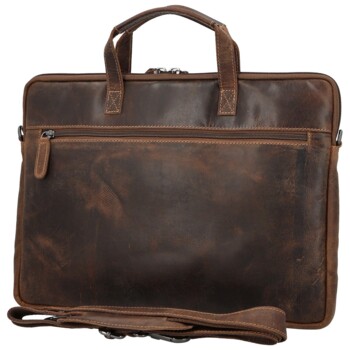 Kožená business taška khaki - Greenwood Torbog