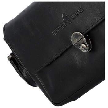 Dámska kožená crossbody kabelka čierna - Greenwood Lusine